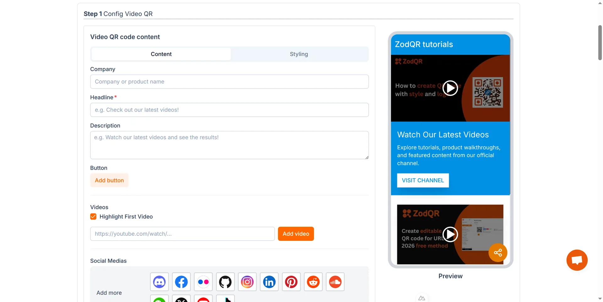 Video QR code generator