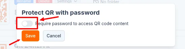 Disable QR password