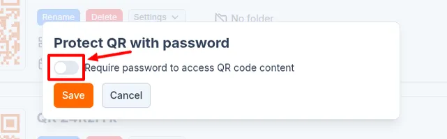 Enable QR password