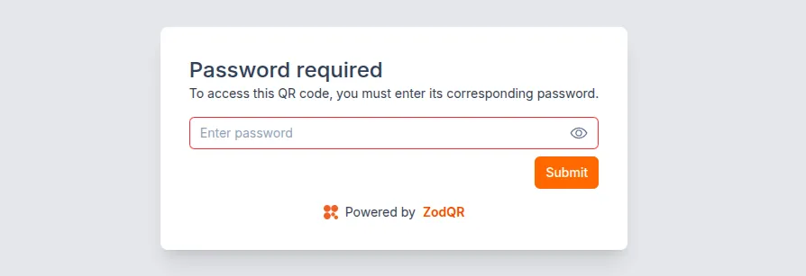 QR code password prompt