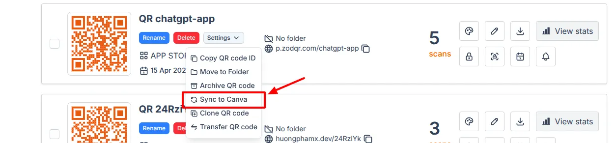 Sync to Canva button