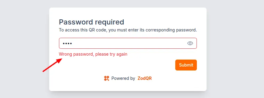 Access denied if password is incorrect