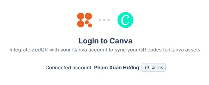 Canva account connected