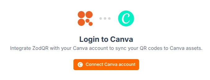 Connect Canva account button