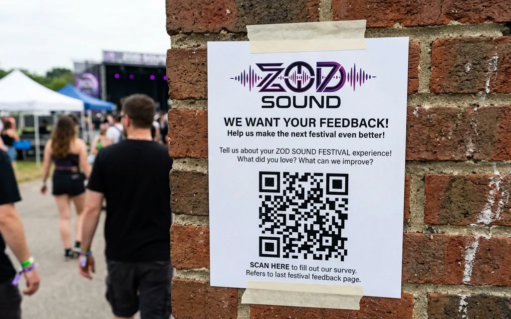 Feedback QR code for music festivals